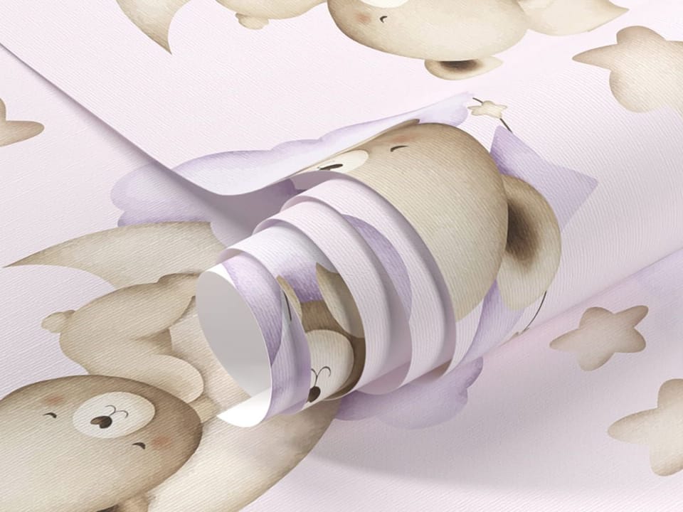 Fototapeta Misie na chmurach i księżycu fragment #1