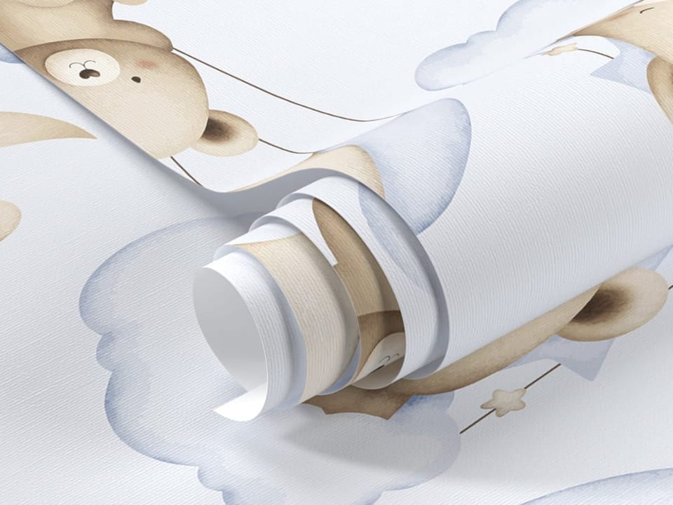 Fototapeta Misie na chmurkach i księżycu fragment #1