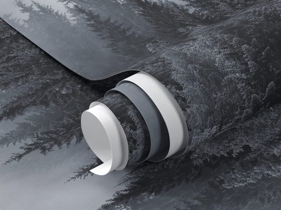 Fototapeta Mglisty las iglasty fragment #1