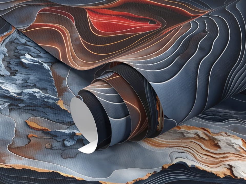 Fototapeta Abstrakcyjne Fale w 3D fragment #1