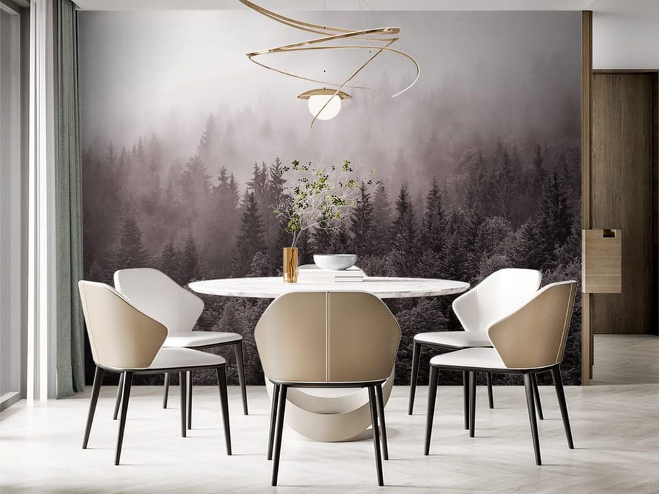 Fototapeta Mglisty Las Iglasty we wnętrzu kuchni