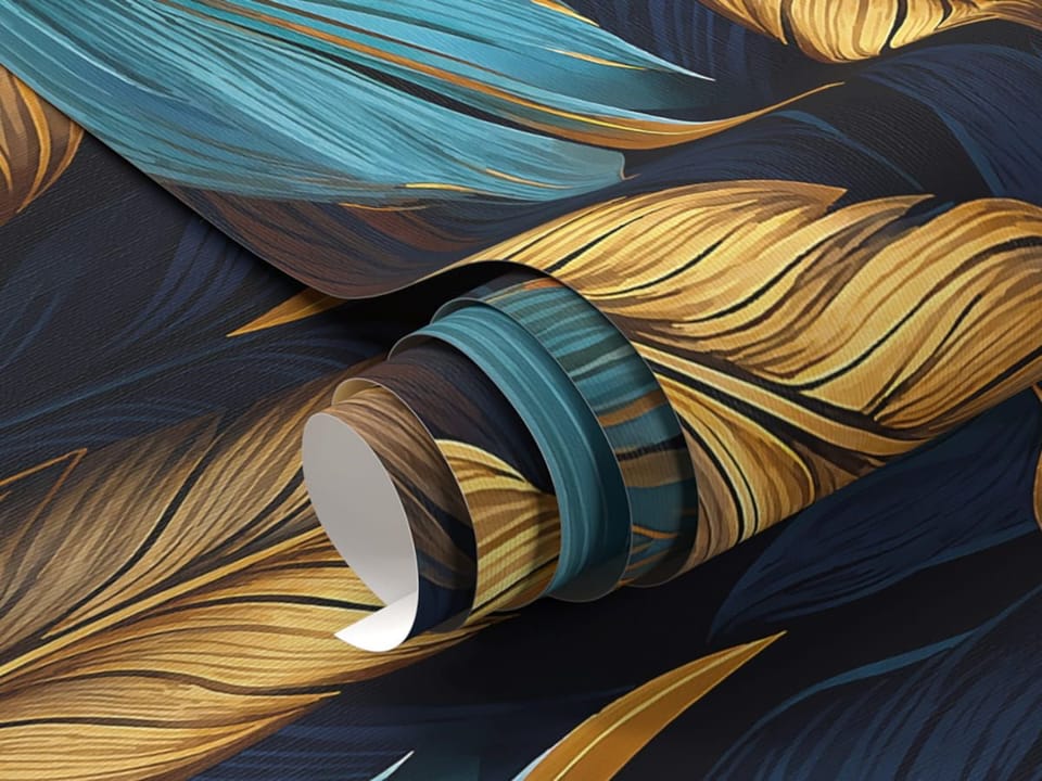 Fototapeta Kolorowe pióra na ciemnym tle fragment #1