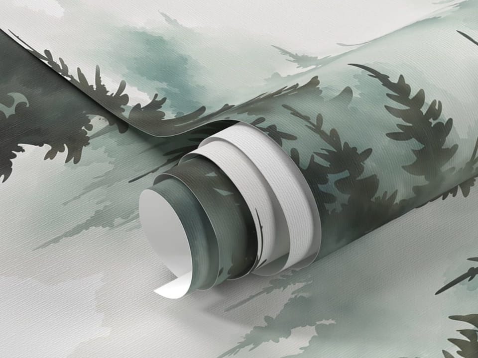 Fototapeta Mglisty las iglasty fragment #1