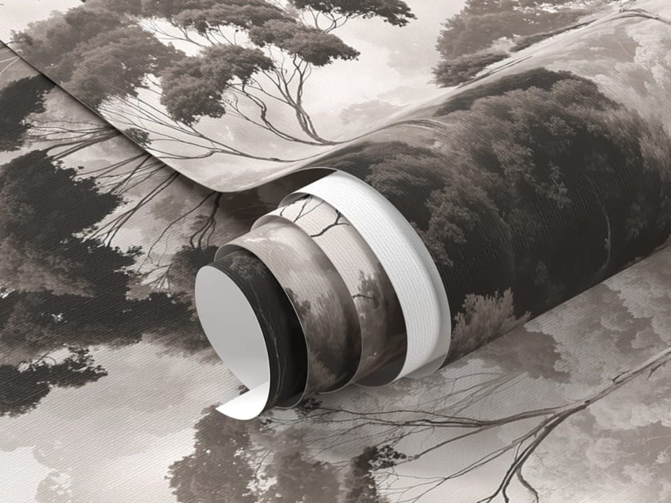 Fototapeta Leśne Drzewa i Mgła fragment #1