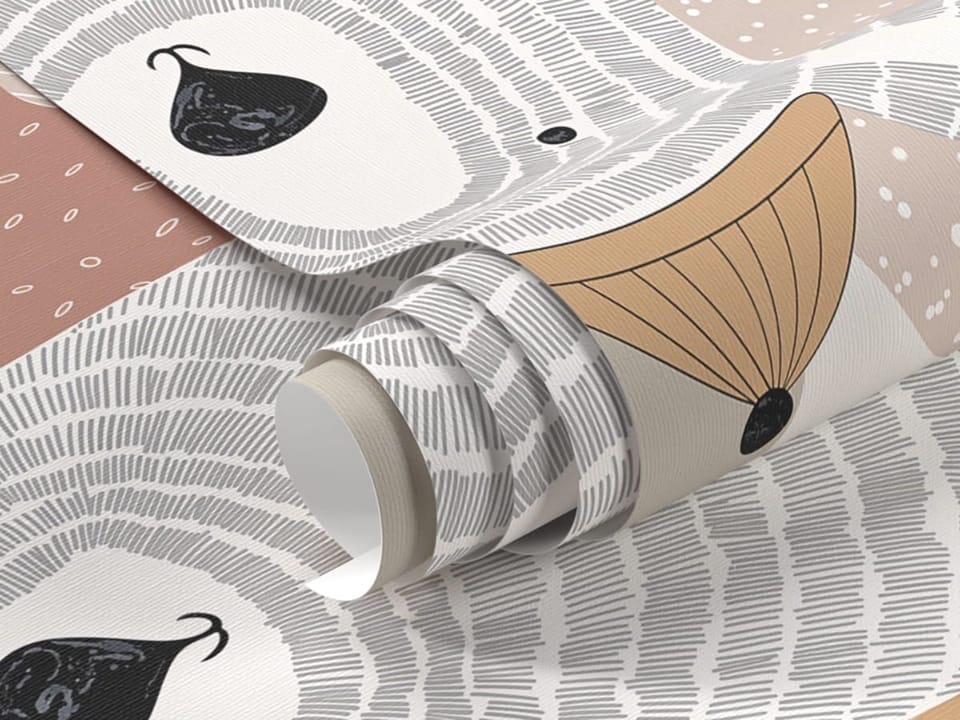 Fototapeta Niedźwiedź w czapce na tle gór fragment #1