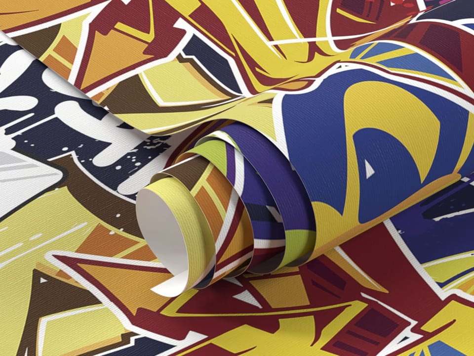 Fototapeta Kolorowe graffiti z napisami fragment #1