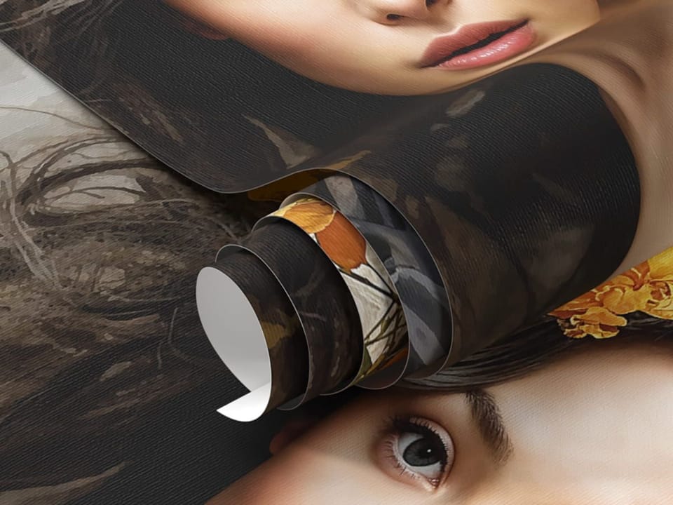 Fototapeta Kobieta z Kwiatami we Włosach fragment #1