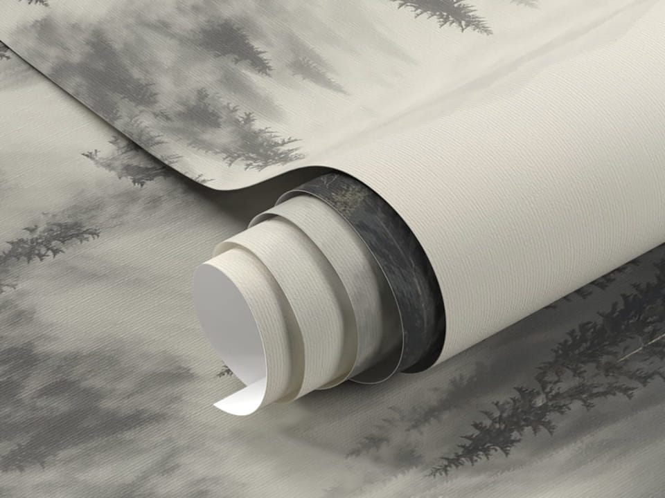 Fototapeta Mglisty las iglasty fragment #1