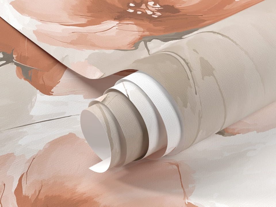 Fototapeta Czerwone maki na jasnym tle, czerwony fragment #1