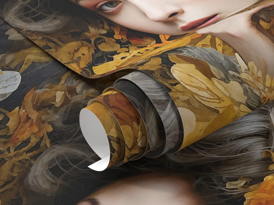 Fototapeta Kobieta z kwiatami we włosach fragment #1