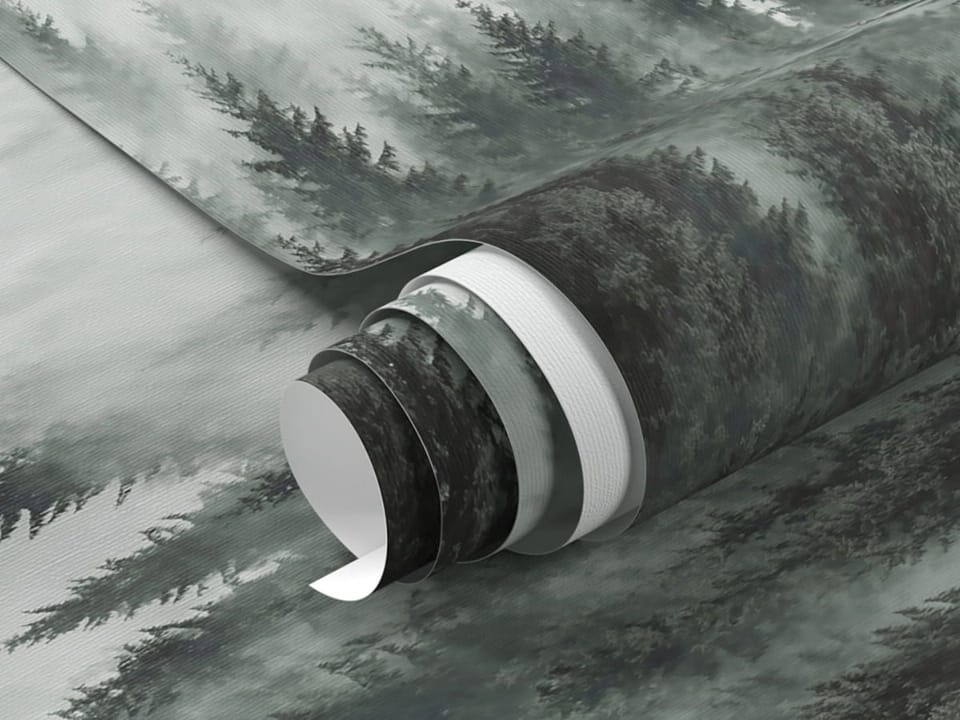 Fototapeta Mglisty las iglasty fragment #1