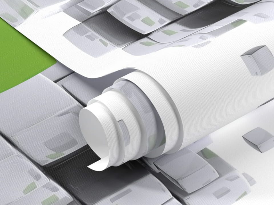 Fototapeta Geometryczne sześciany w zieleni - realne zdjęcie w rolce