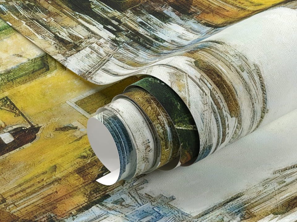 Fototapeta Kanał z łodziami i kamienicami fragment #1