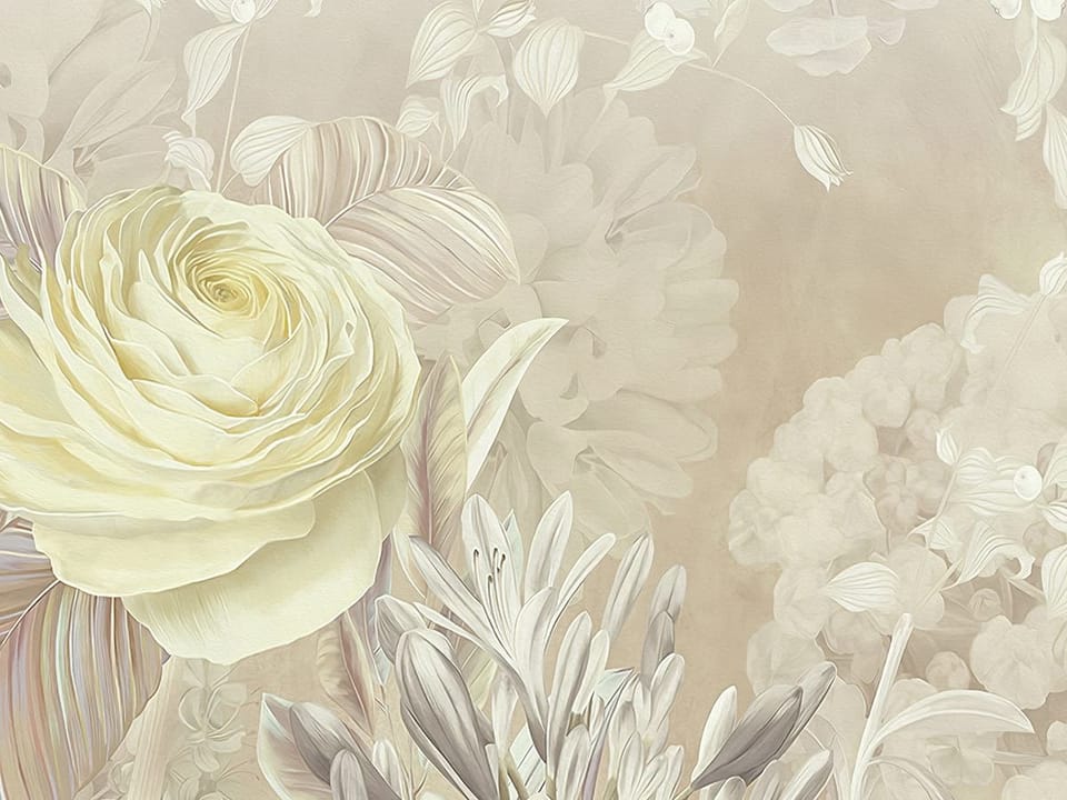 Fototapeta Kwiaty polne w pastelowych barwach - jakość wydruku i struktura materiału