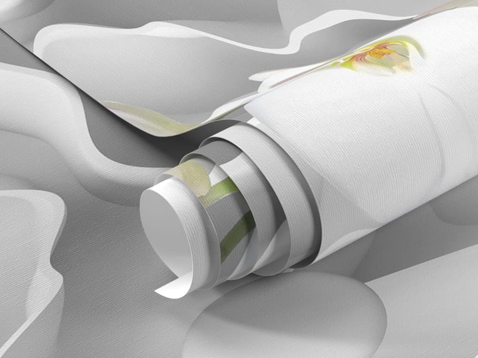 Fototapeta Białe Orchidee na Abstrakcyjnym Tle - realne zdjęcie w rolce