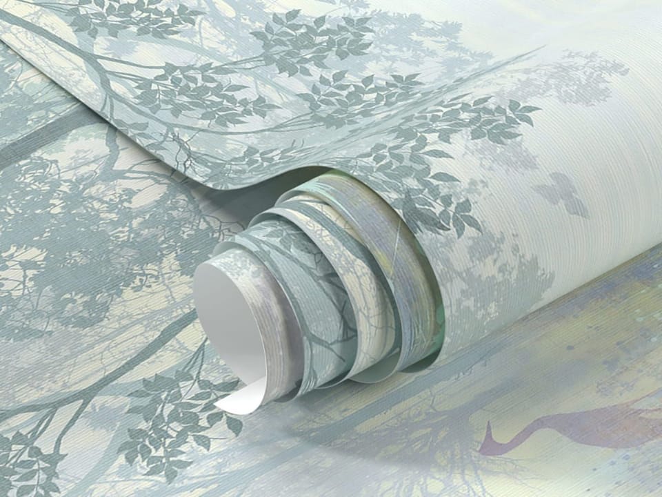 Fototapeta Mglisty las z wysokimi drzewami - realne zdjęcie w rolce