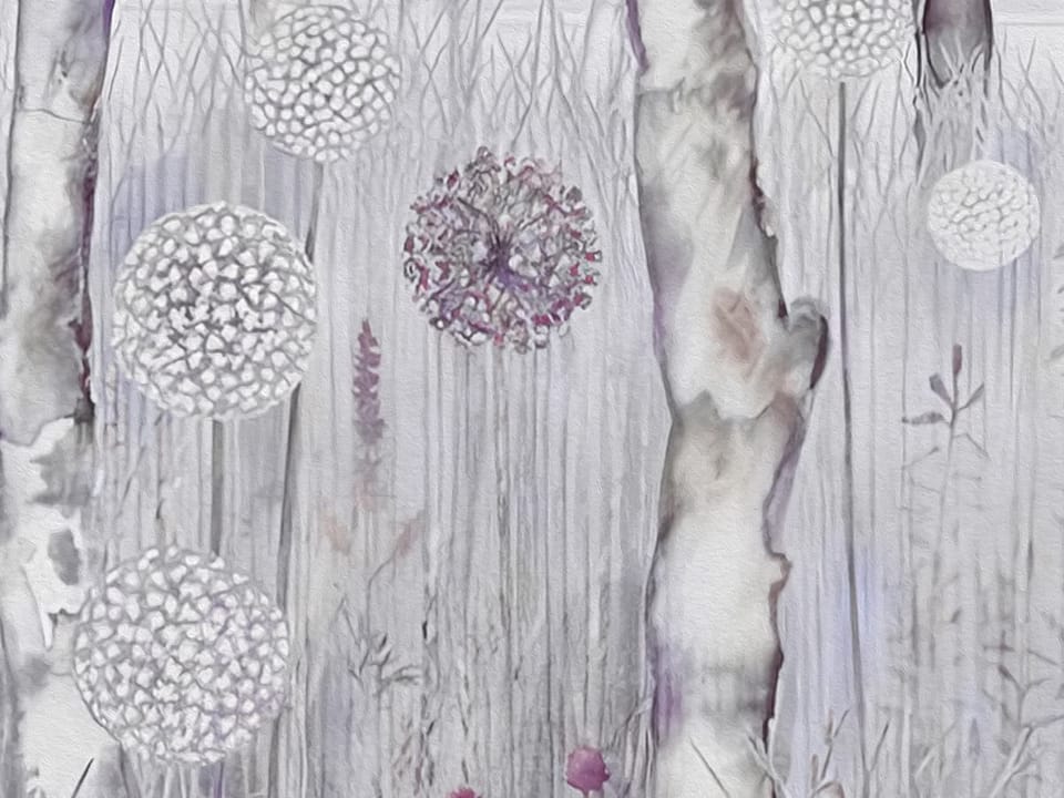 Fototapeta Flamingi w lesie z mglistym tłem - jakość wydruku i struktura materiału