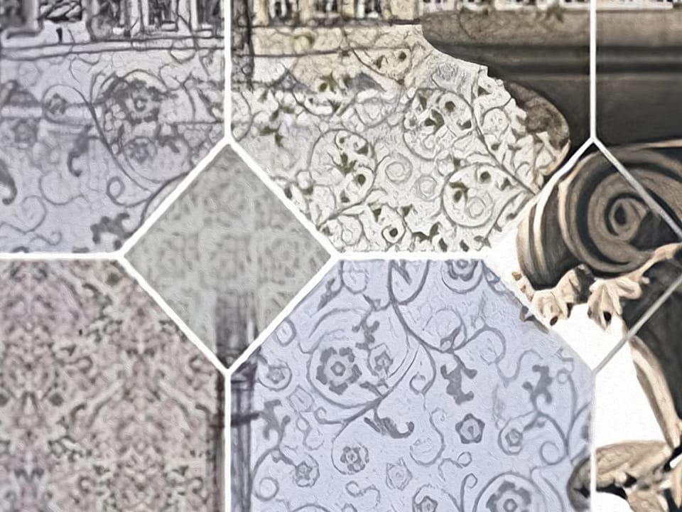 Fototapeta Miejskie kolumny i zabytki - jakość wydruku i struktura materiału