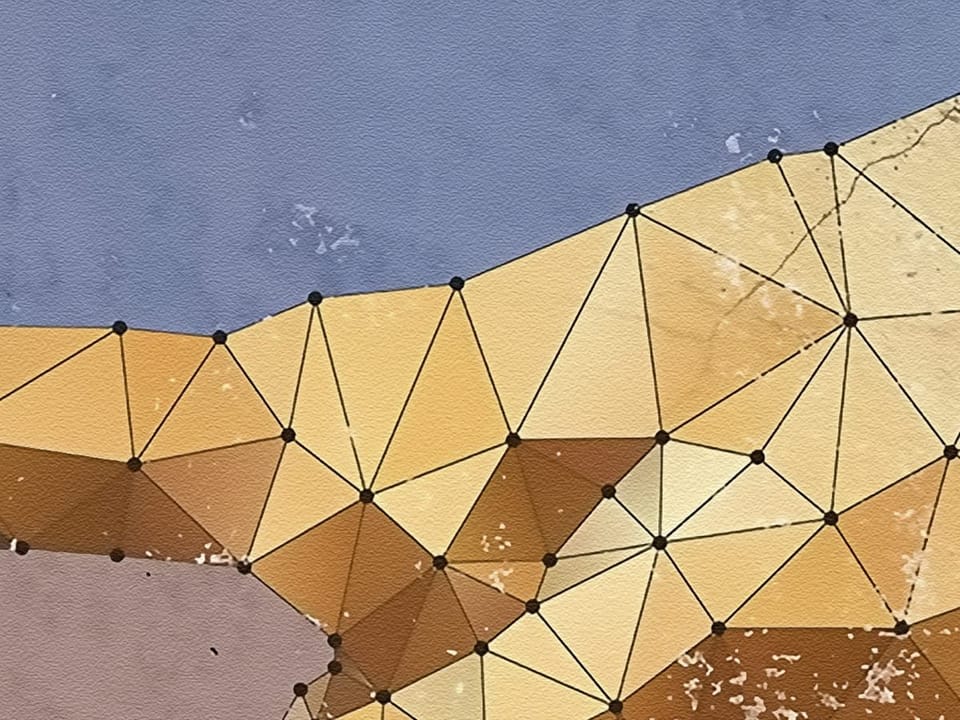 Fototapeta Geometryczne dłonie na tle betonu - realne zdjęcie w rolce