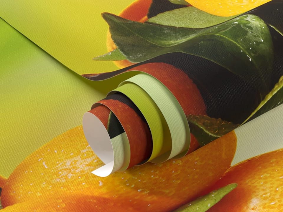 Fototapeta Gałąź z pomarańczowymi owocami fragment #1