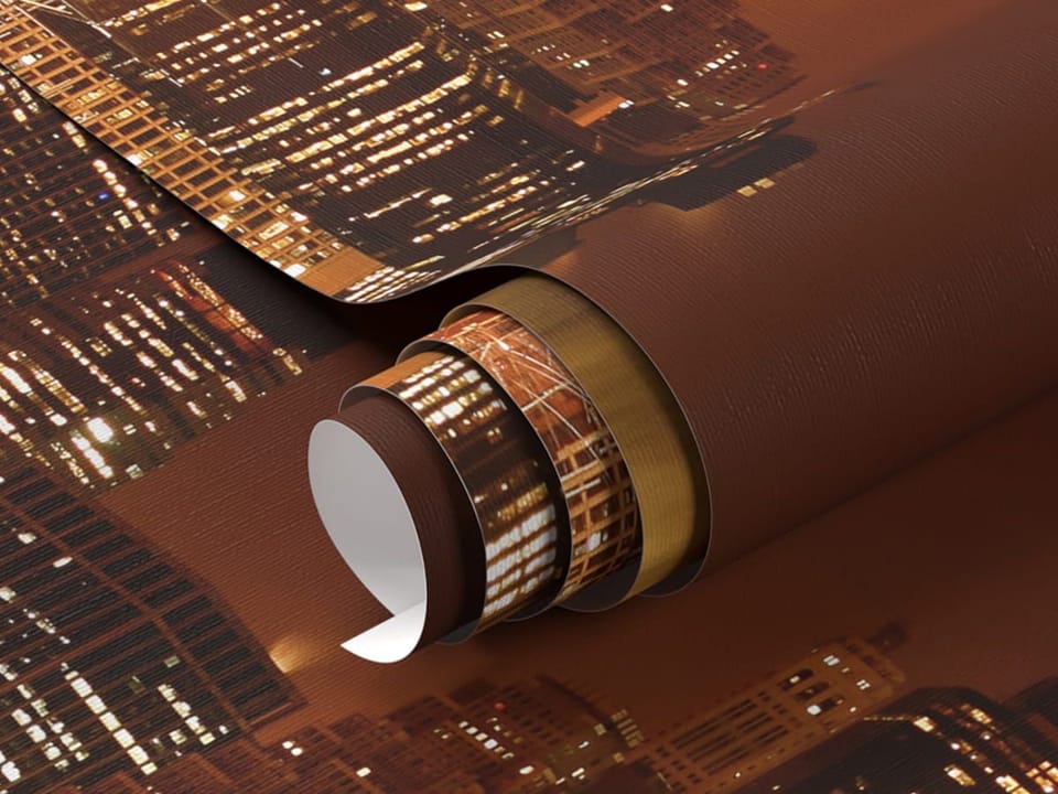 Fototapeta Nocna panorama z wieżowcami fragment #1