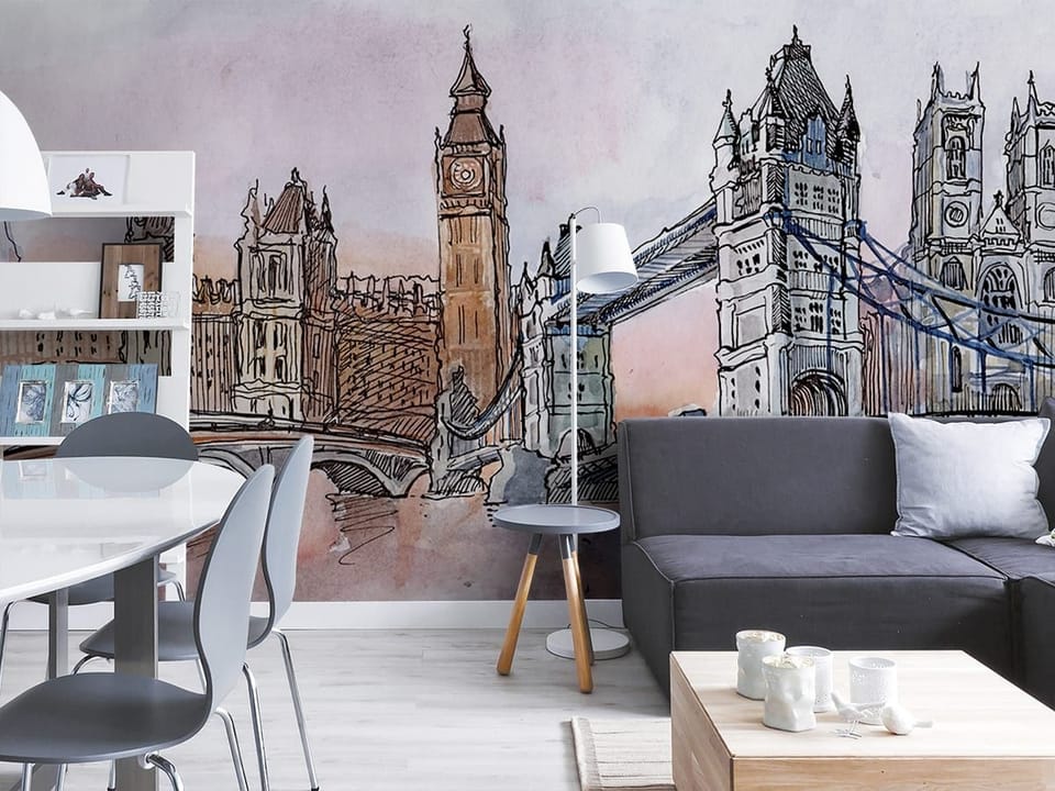 Fototapeta Most i wieże Londynu we wnętrzu salonu