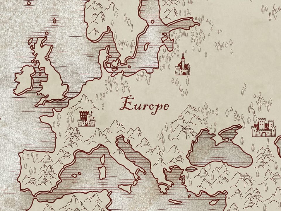 Fototapeta Stara mapa świata z kontynentami - realne zdjęcie w rolce