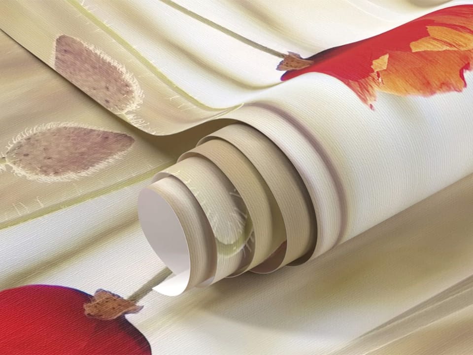 Fototapeta Czerwone maki na tle zboża fragment #1