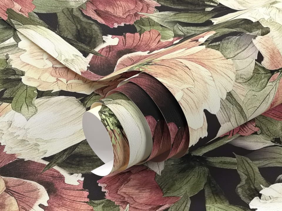 Fototapeta Piwonie w odcieniach różu i bieli - realne zdjęcie w rolce