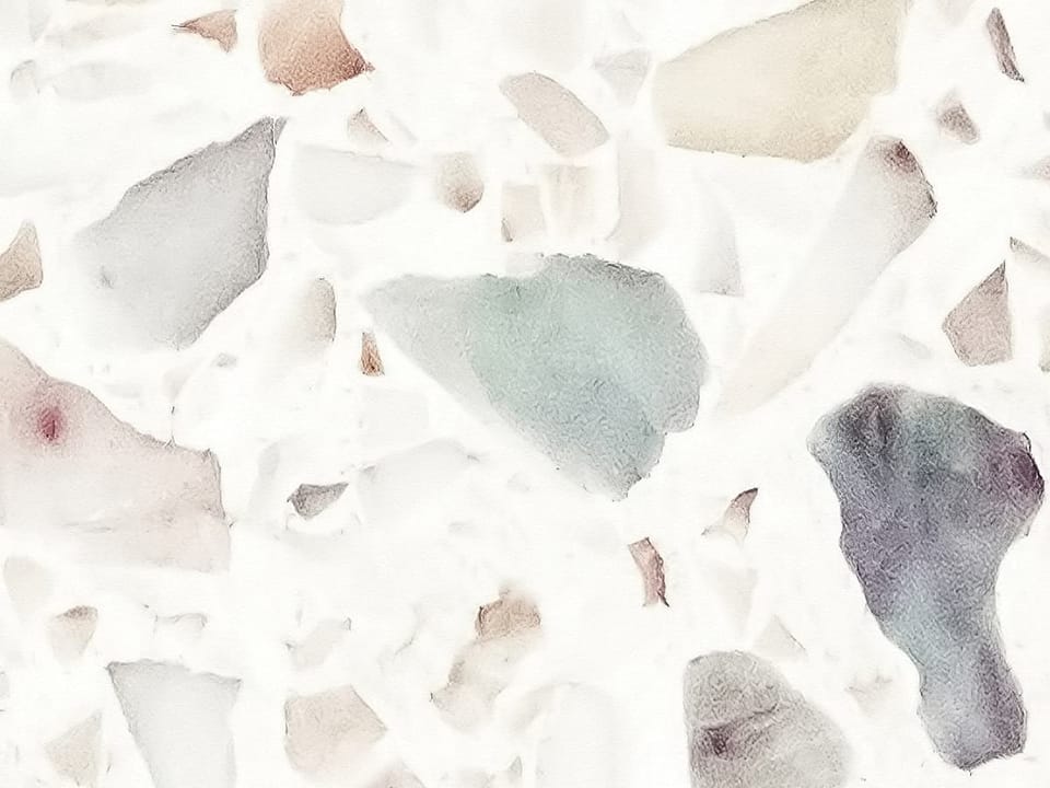 Fototapeta Terazzo z kolorowymi kamieniami - realne zdjęcie w rolce