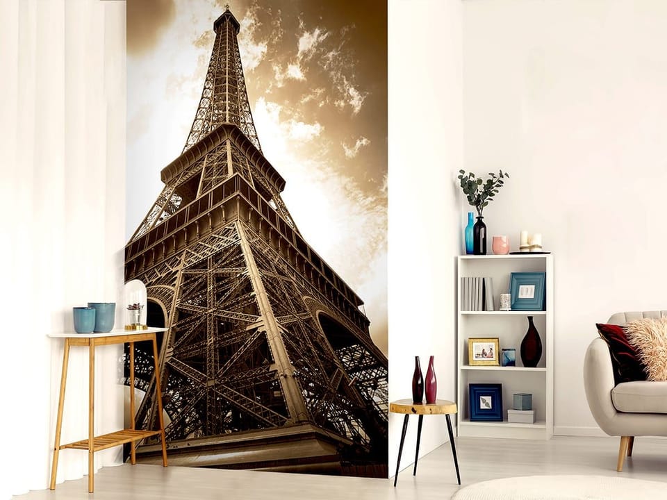 Fototapeta Perspektywa Wieży Eiffla we wnętrzu salonu