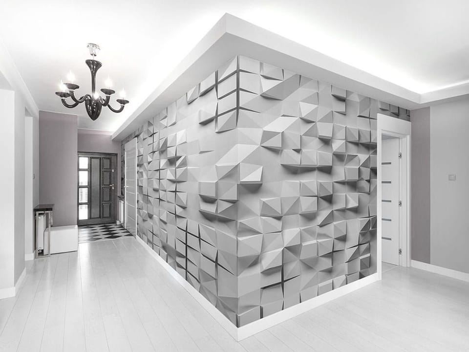 Fototapeta Trójwymiarowe formy geometryczne - aranżacja w przedpokoju