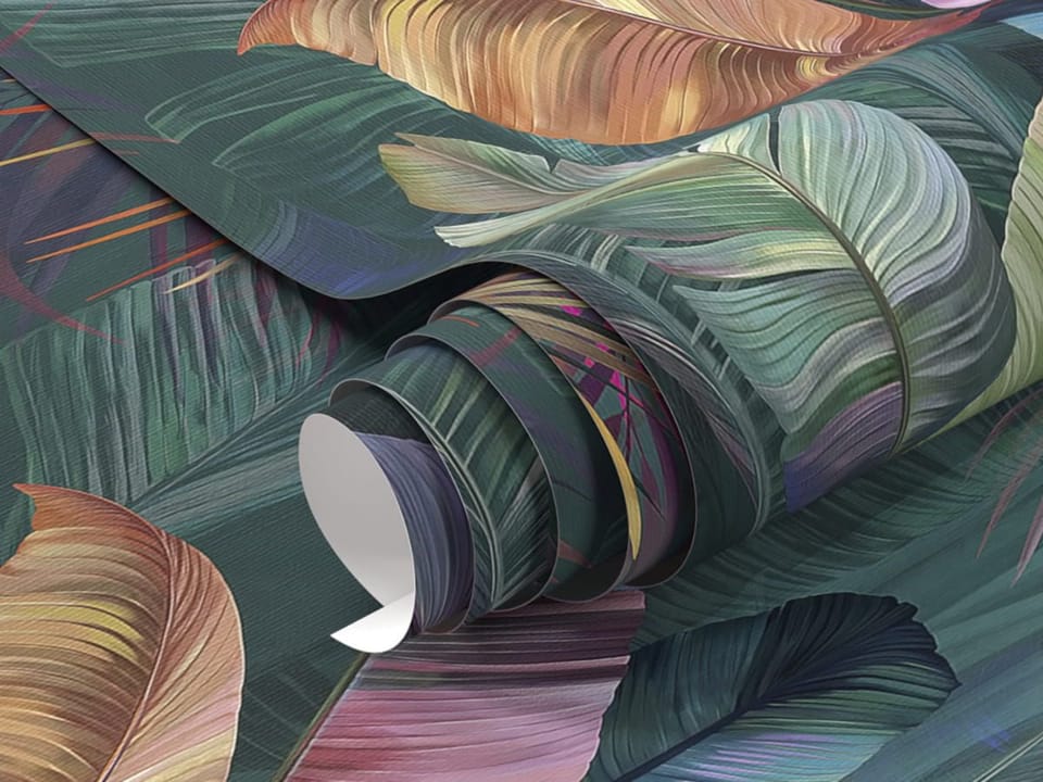 Fototapeta Kolorowe liście tropikalne - realne zdjęcie w rolce