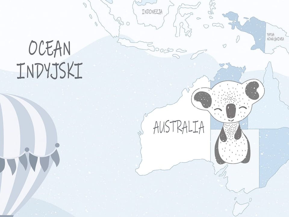 Fototapeta Mapa świata z balonami dla dzieci - realne zdjęcie w rolce