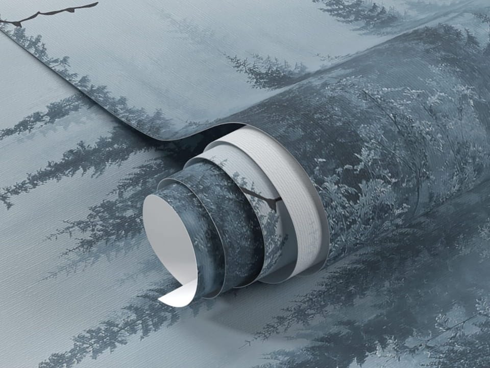 Fototapeta Mglisty las iglasty - realne zdjęcie w rolce