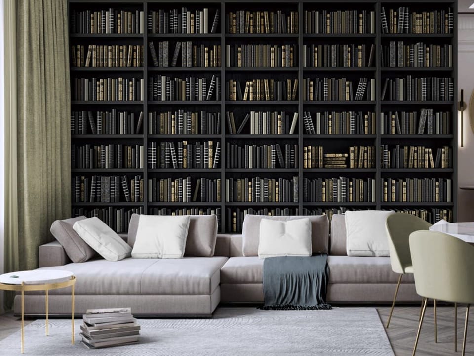 Fototapeta Biblioteka pełna książek - aranżacja w salonie