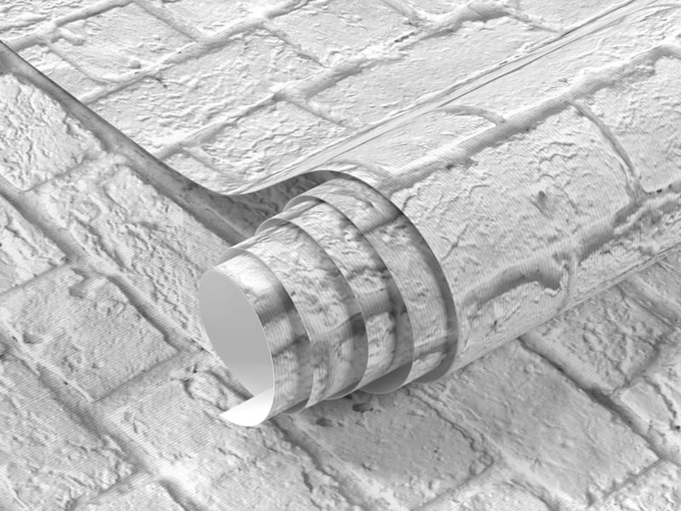 Fototapeta Biała ceglana ściana fragment #1