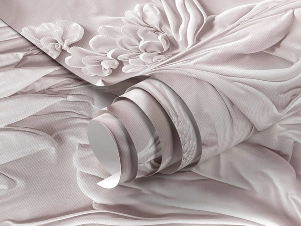 Fototapeta Wytłaczane Kwiaty i Liście 3D - realne zdjęcie w rolce