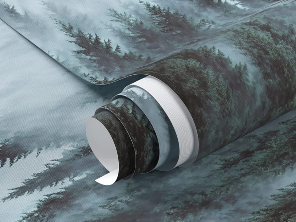 Fototapeta Las mglisty w tajemniczej scenerii - realne zdjęcie w rolce