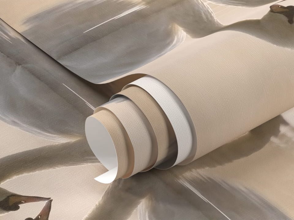 Fototapeta Łabędzie w delikatnej mgle - realne zdjęcie w rolce
